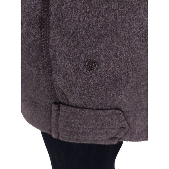 Lululemon Moto Jacket Size 6 Ambient Gray Black Fleece - Picture 8 of 8